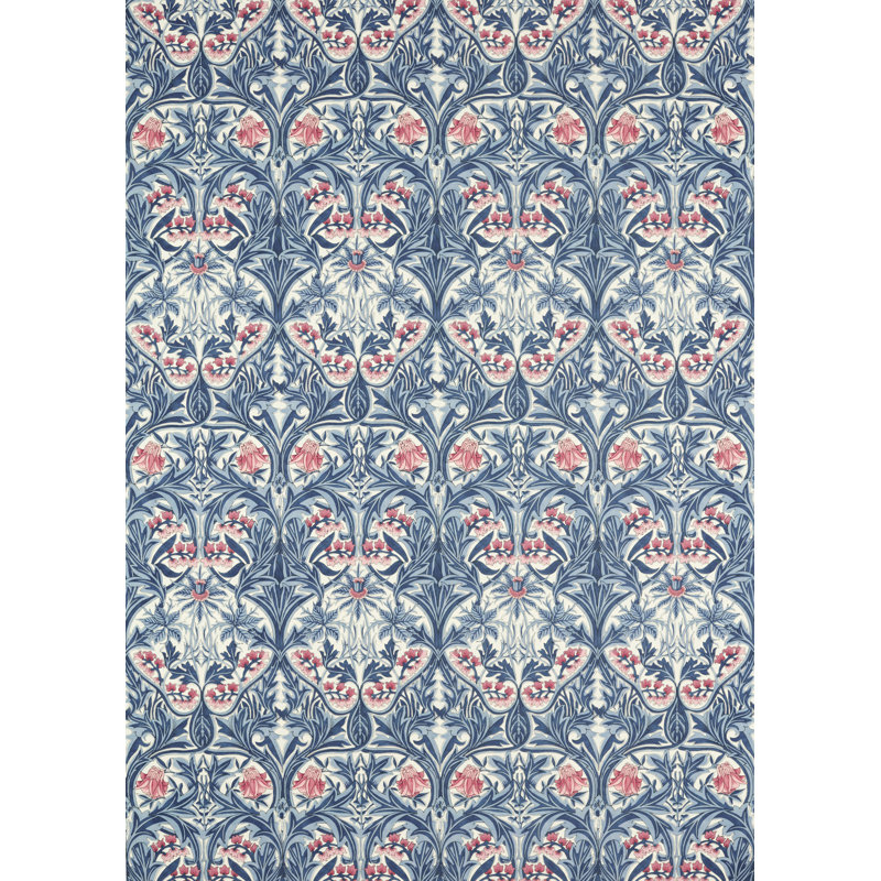 Bluebell Fabric,  Indigo/Rose