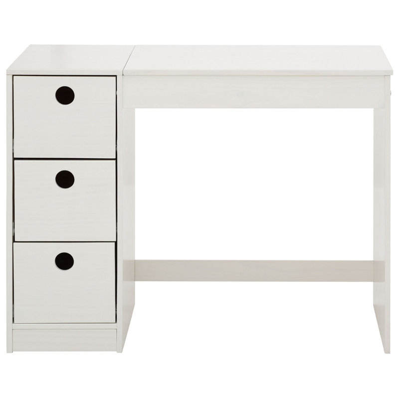 Diepreye Solid Wood Solid Wood Writing Desk, White