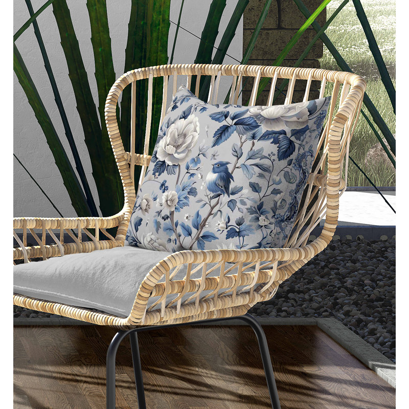 Coussin intérieur / extérieur Misty Morning, Bleu/gris, Carré 20 po