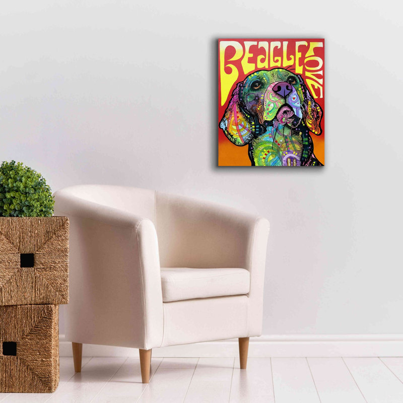 Winston Porter «Beagle Love» par Dean Russo, estampe numérique sur toile, 20 po x 24 po