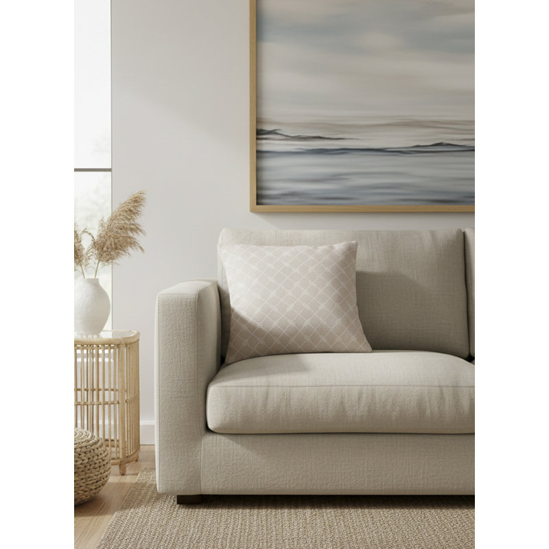 Printed Pillows Linen Pillow Cover, Beige, Square 26", Polyester