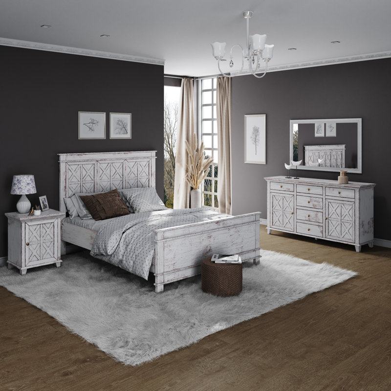 Ensemble de chambre configurable avec grand lit en bois massif Skagway