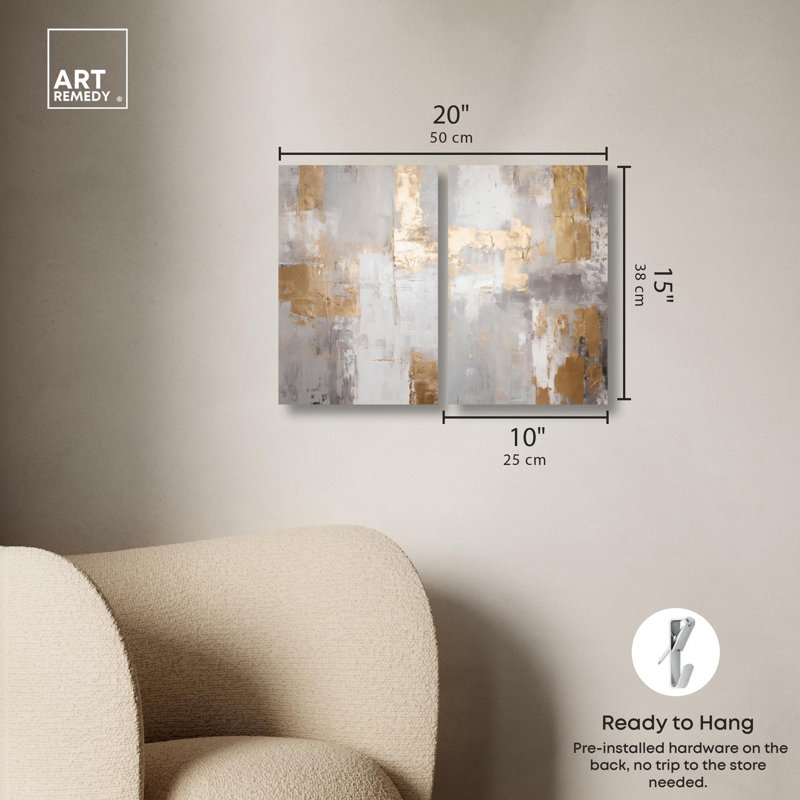 Tranquility Gold Art , H 15 po x l 10 po, Toile tendue, Ne s’applique pas