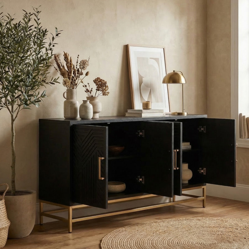 Console de 60 po pour le couloir, Noir