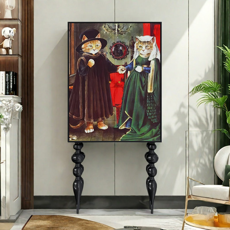 Armoire moderne à double porte minimaliste, Noir/vert