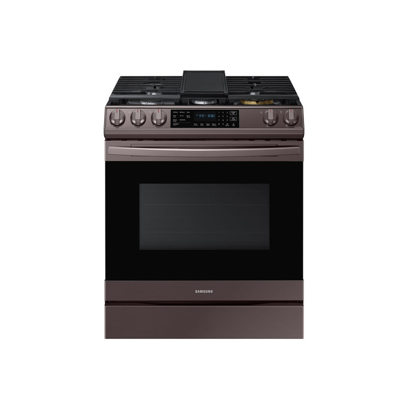Cuisinière à gaz 30 po 6 pi³ avec plaque chauffante et friture, Acier inoxydable toscan