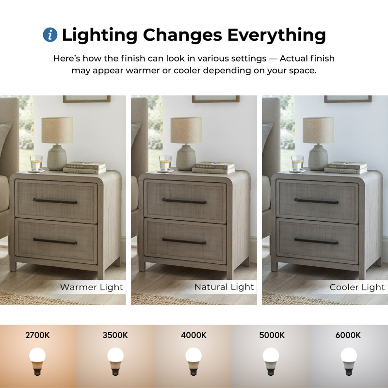 Dovie Solid Wood 2-Drawer Nightstand With Usb Charger