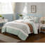 Ensemble de courtepointe en percale de coton 6 pièces avec coussins Aqua King / Cal King-119744285-119744281