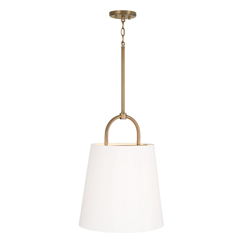 Luminaire suspendu conique à 1 lumière Elo, Laiton, H 21 po x l 16 po x P 16 po