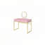 Bureau de coiffeuse à finition rose et or avec miroir et plateau à bijoux Coleen