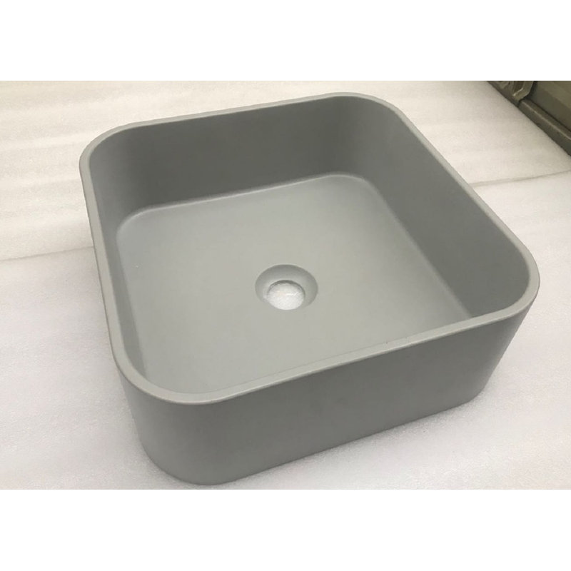 Lavabo vasque de salle de bain carré gris Kante