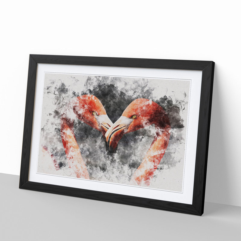 Pink Flamingo Vol.3 - Picture Frame Graphic Art, 36cm H x 48cm W x 2cm D, Black Framed