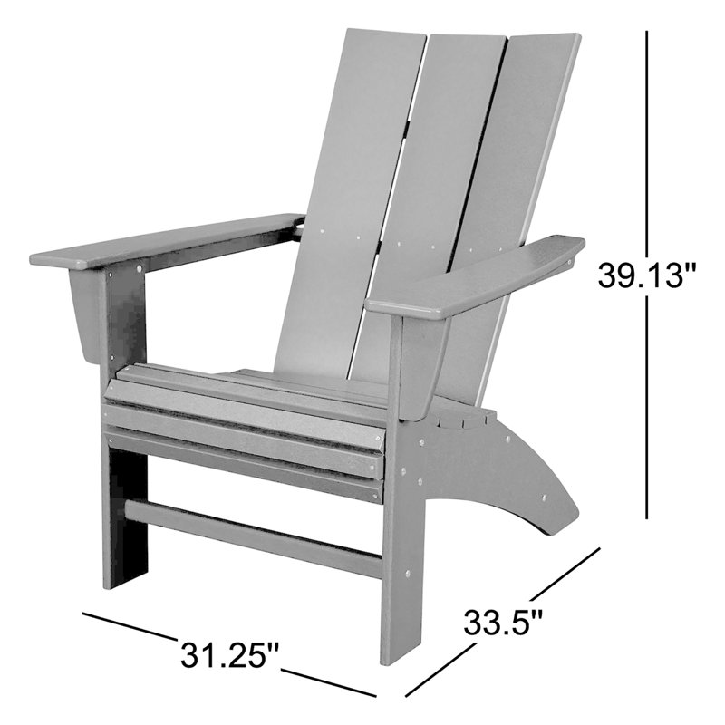 POLYWOOD Modern Curveback Adirondack Chair, Sand