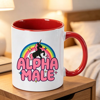 1pc Alpha Male Gifts for Loved Ones Reusable Ceramic Coffee Mug with Logo, Multipurpose Use, Scratch Resistant, Ideal for Birthday.