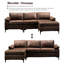 Canapé et chaise modulaire réversible en similicuir de 100,78 po de large Brevick-1568763726