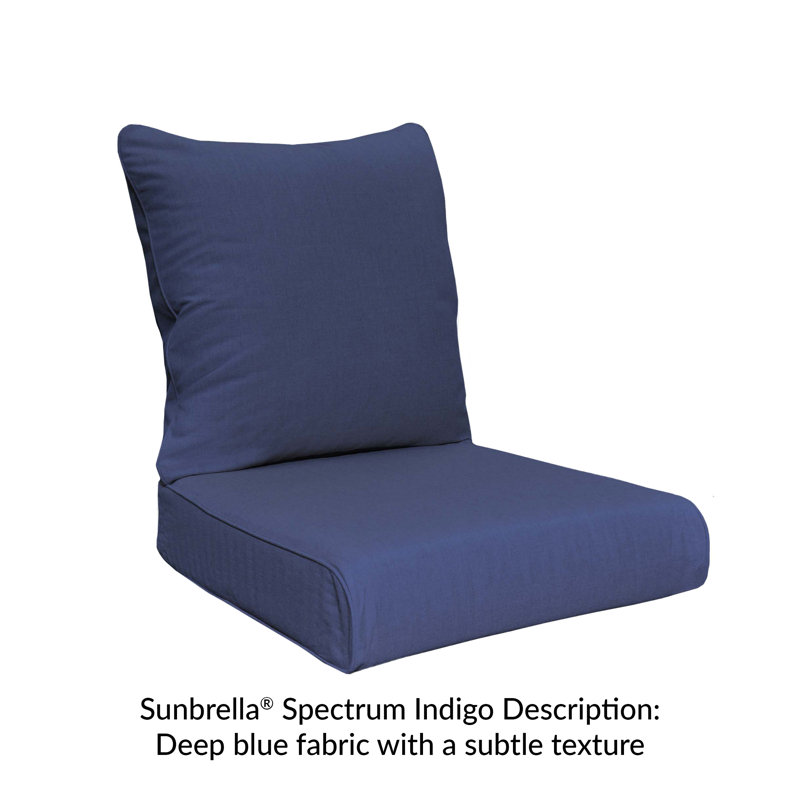 Sunbrella® Premium Outdoor Deep Seating Cushion, Spectrum Indigo Sunbrella® Plainweave
