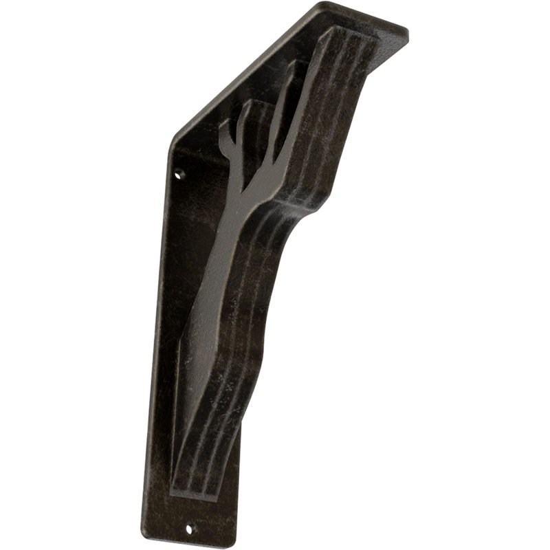 Support en fer forgé Damon, Argenté antique chaleureux, H 8 po x l 2 po x P 5,5 po