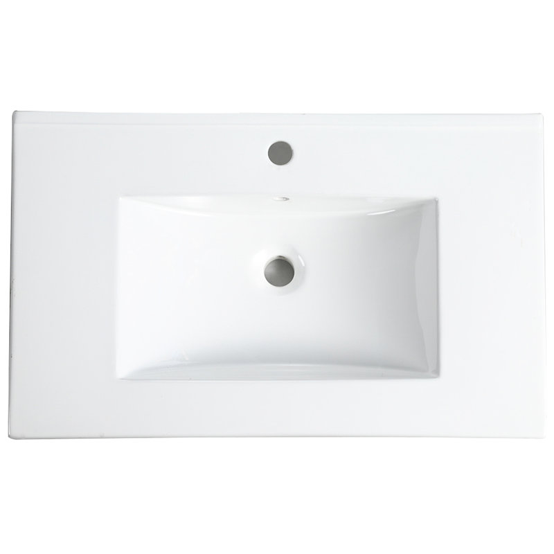 Lavabo de salle de bain en céramique 30 po - l 17,87 po x H 6,87 po x P 29,52 lb, 30,06 lb, blanc, installation rapide, meuble-lavabo 17,87 po 6,87 po 29,52 po, escalier pratique, délicat