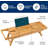  2 In 1 Bed And Bath Tray - Foldable Bamboo Bathtub Caddy With Adjustable Length, Non-Slip, Device Holder, Wine Glass Slot, Expandable For Comfortable Bathing (Folding, Soft Back, Gift Set)