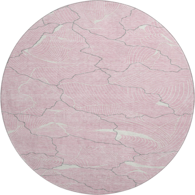Premium Machine Washable Cossette AMF1048 Lines Rug, Round 8'