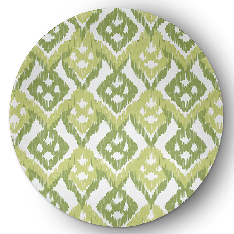 Chenille Ikat Indoor Rug, Round 5'
