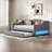 Modern Upholstered Daybed With Led Belt, Trundle And Button Tufted Design-115405859