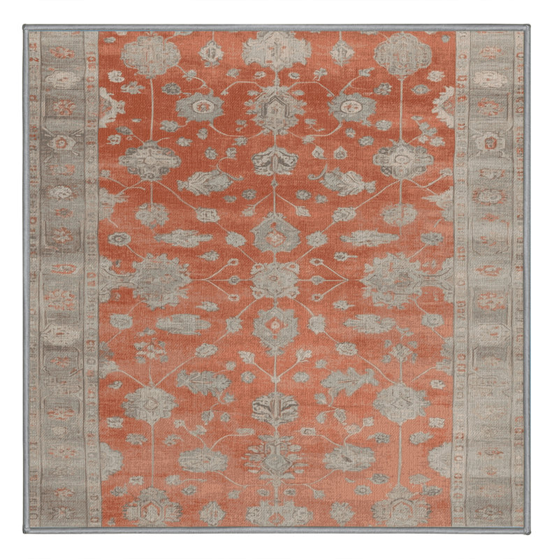 Tapis gris lavable à la machine, Carré 4 pi