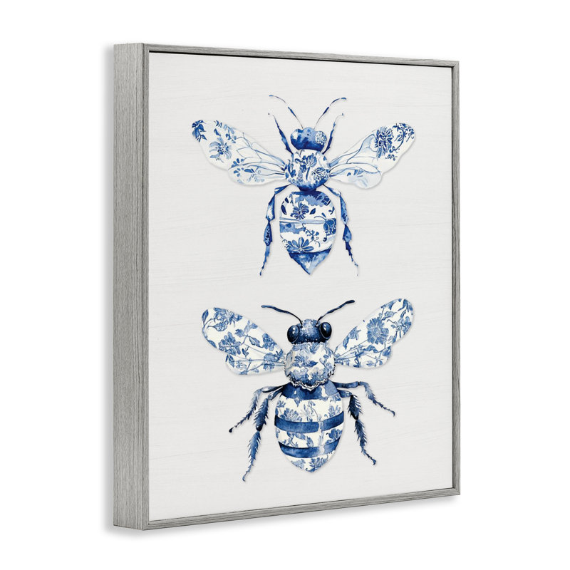 Toile à motifs d'abeilles encadrées, estampe numérique, Estampe numérique Farmhouse, H 14 po x l 11 po