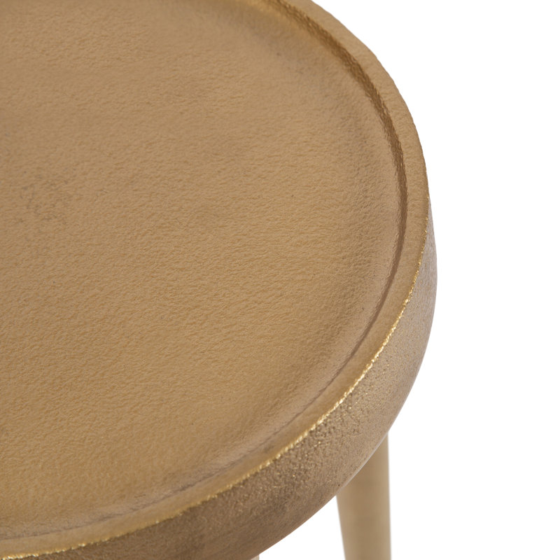 Table à boissons ronde en métal, Doré, H 20,5 po x l 10 po x P 10 po