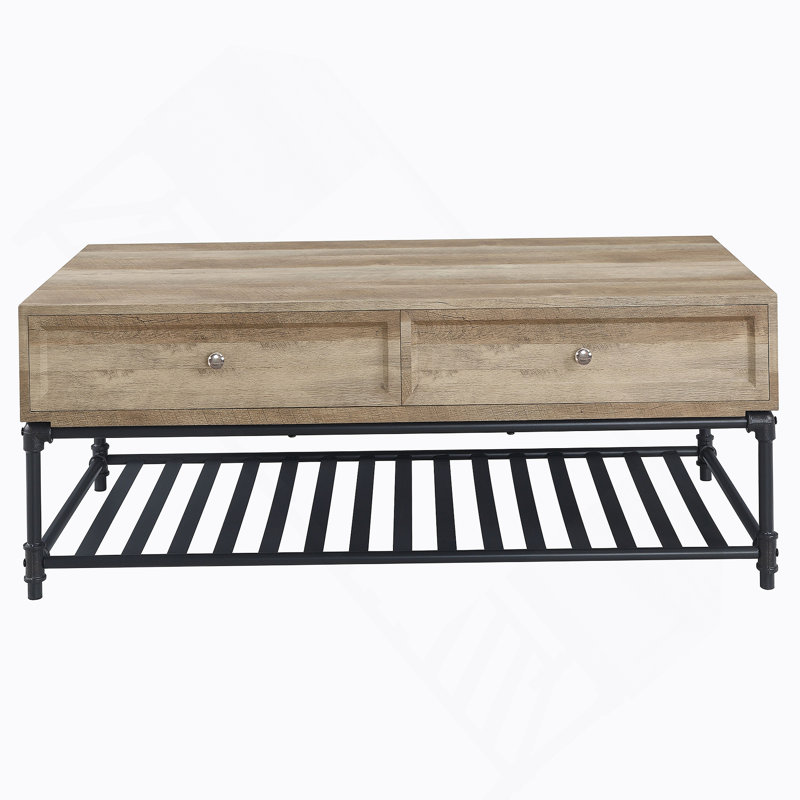 Table basse en chêne et gris sable