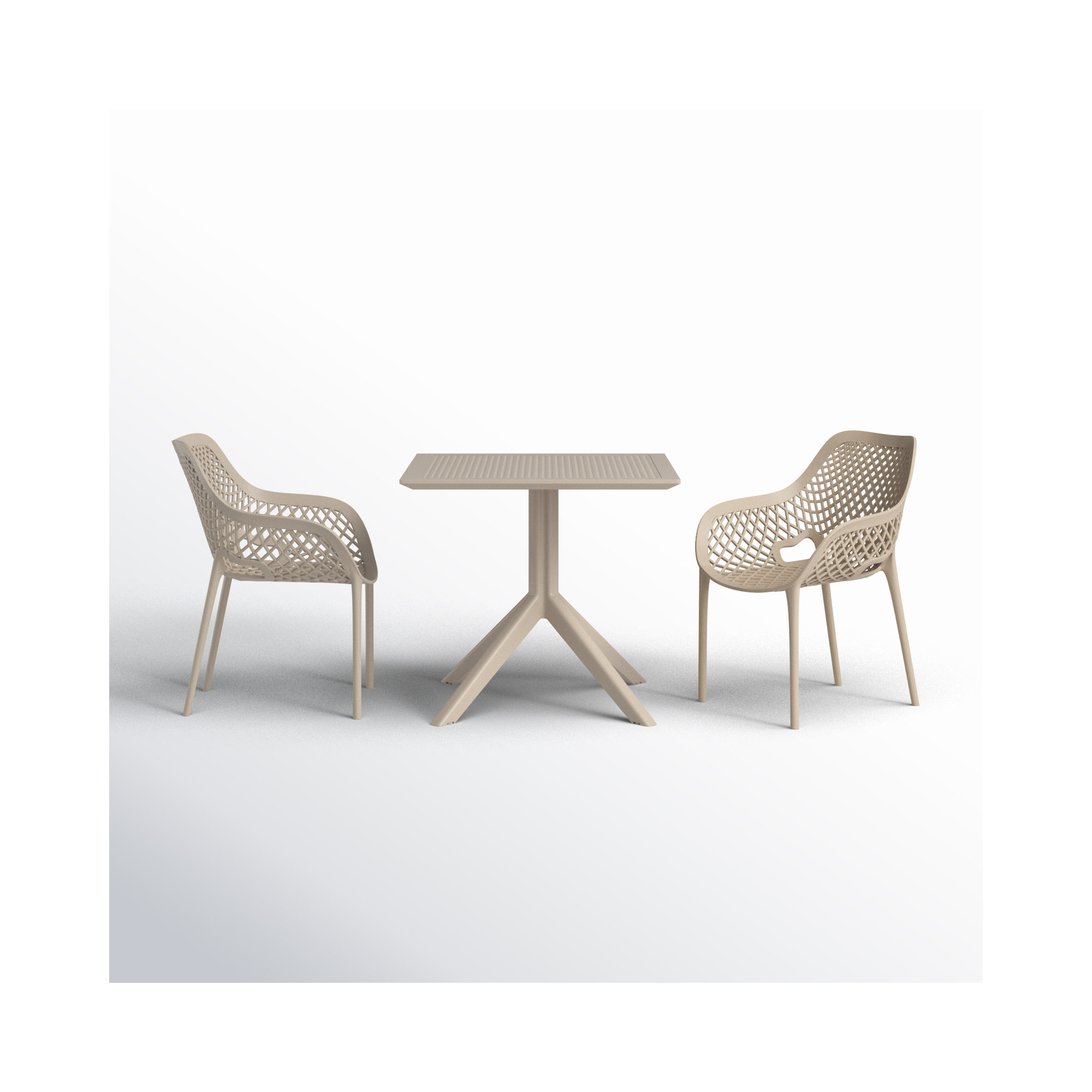Farrah Square 2 - Person Bistro Set, Taupe