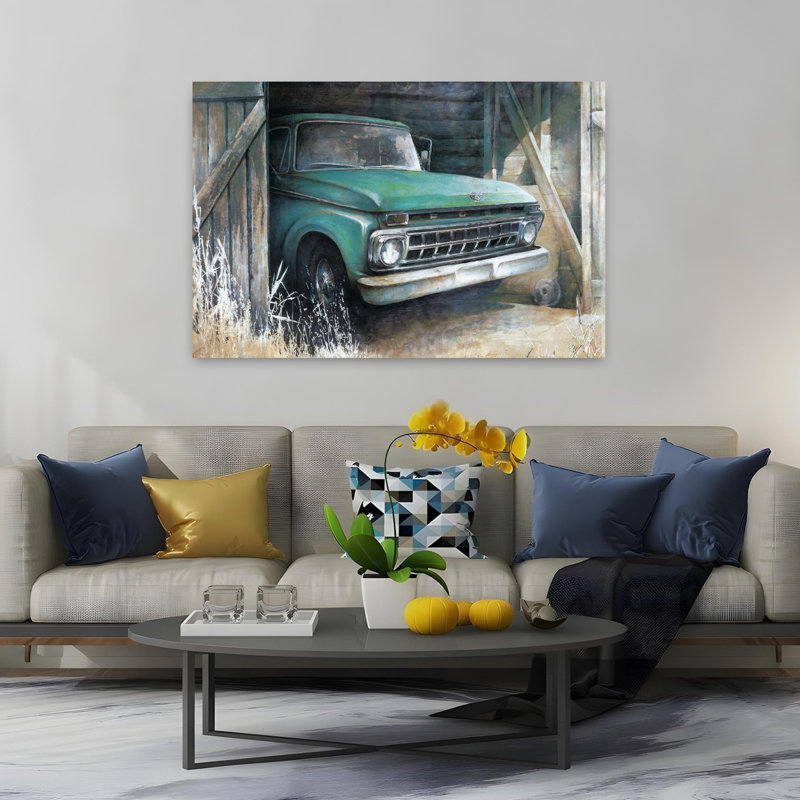 Ce vieux camion, art architectural rétro, H 60 po x l 40 po
