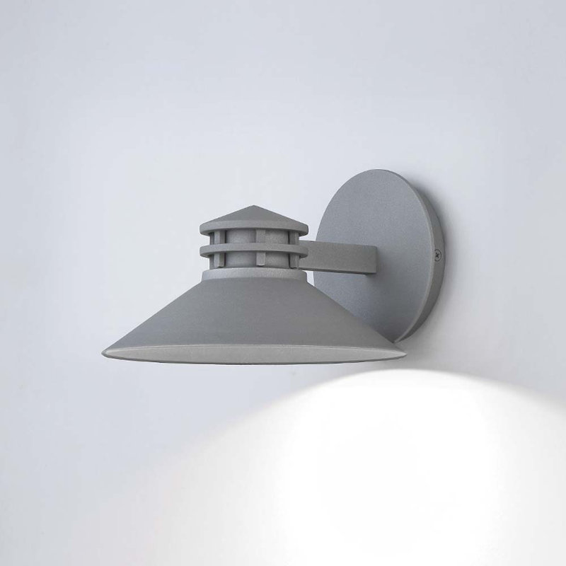 Sodor LED Outdoor Armed Sconce, Bronze, 5" H x 8" W x 9" D