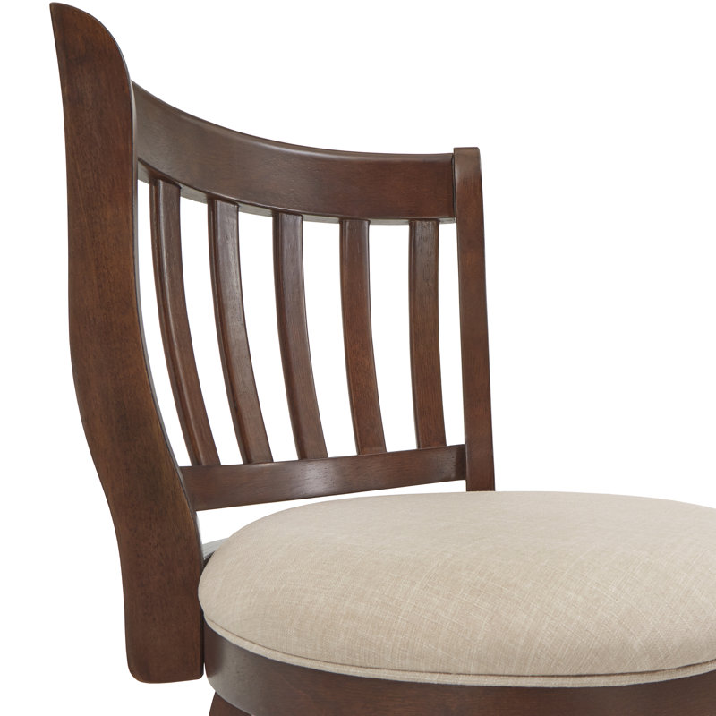 Tabouret de bar et de comptoir pivotant Morgan, Lin beige, Tabouret de bar (siège d'une hauteur de 29 po)