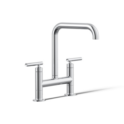 Purist Two-Hole Deck-Mount Bridge Kitchen Sink Faucet