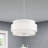 5 Light Bronze Pendant Chandelier With Hand Crafted Off-White Fabric Hardback Shades-2023290076