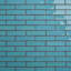 Emery Blue 2X8 Handmade Crackled Glossy Terracotta Subway Tile - Final Sale