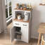 Armoire de cuisine en bois avec support pour micro-ondes et tablette réglable