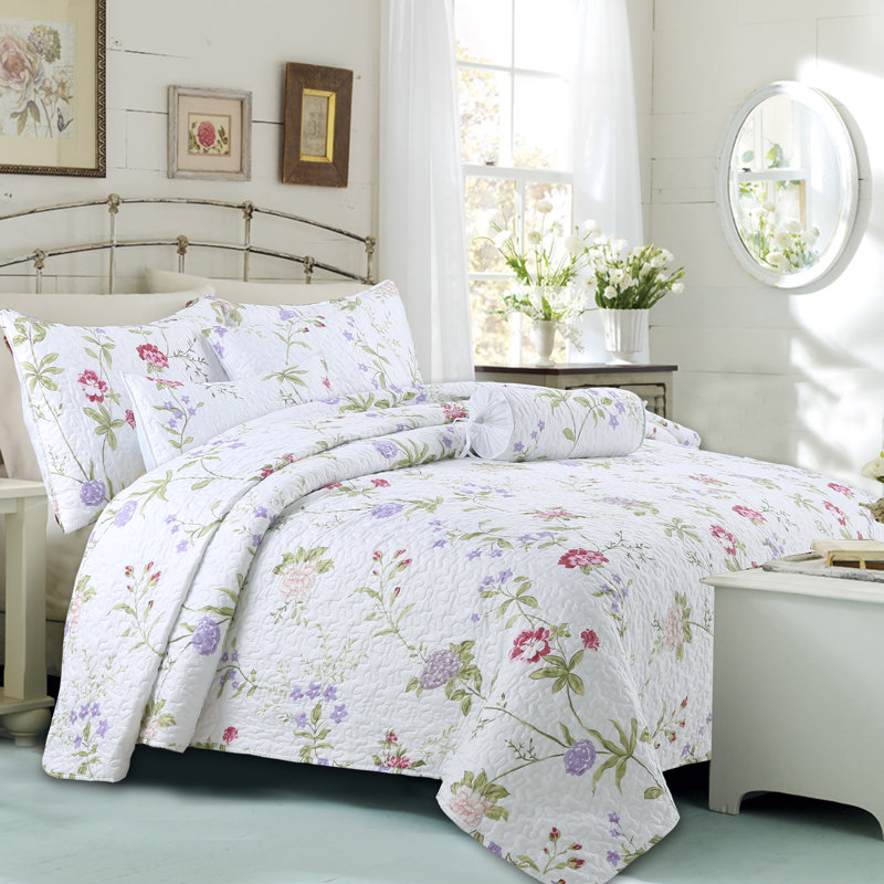 Ensemble de courtepointe réversible Cozy Line Lucie, Courtepointe grand + 2 couvre-oreillers standard