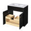 Meuble-lavabo 30 po avec lavabo en céramique, armoire de rangement autoportante moderne avec poignées dorées, portes à fermeture douce-834977689