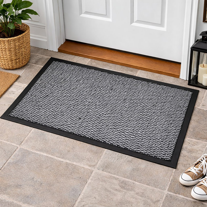Lisa Non-Slip Indoor Doormat, Gray, 32" W x 47" L