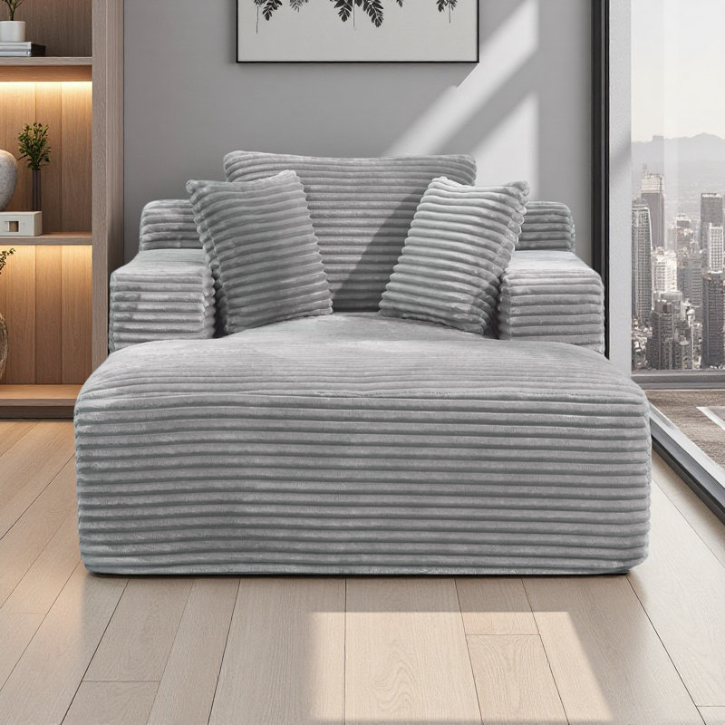 Canapé-lit Compressé de 48,8 po avec coussins amovibles, canapé-lit moderne pour le salon et la chambre à coucher, Gris