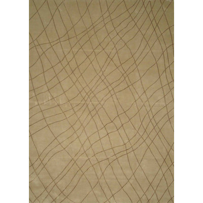Super Tibetan Abstract Area Rug in Beige/Brown/Dark Yellow