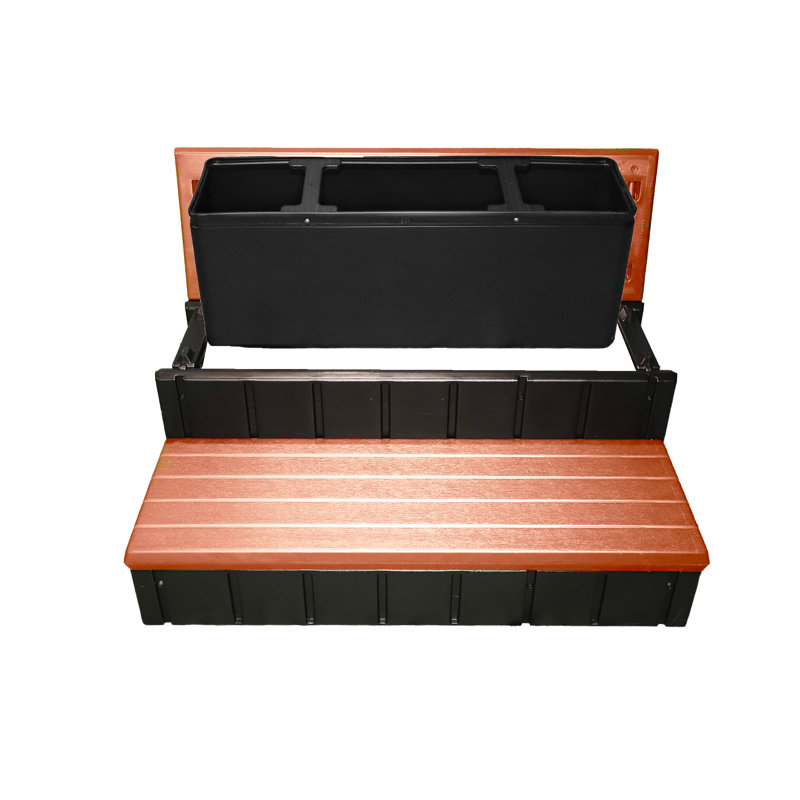 Confer Plastics 36" Storage Spa Steps Espresso, Taupe