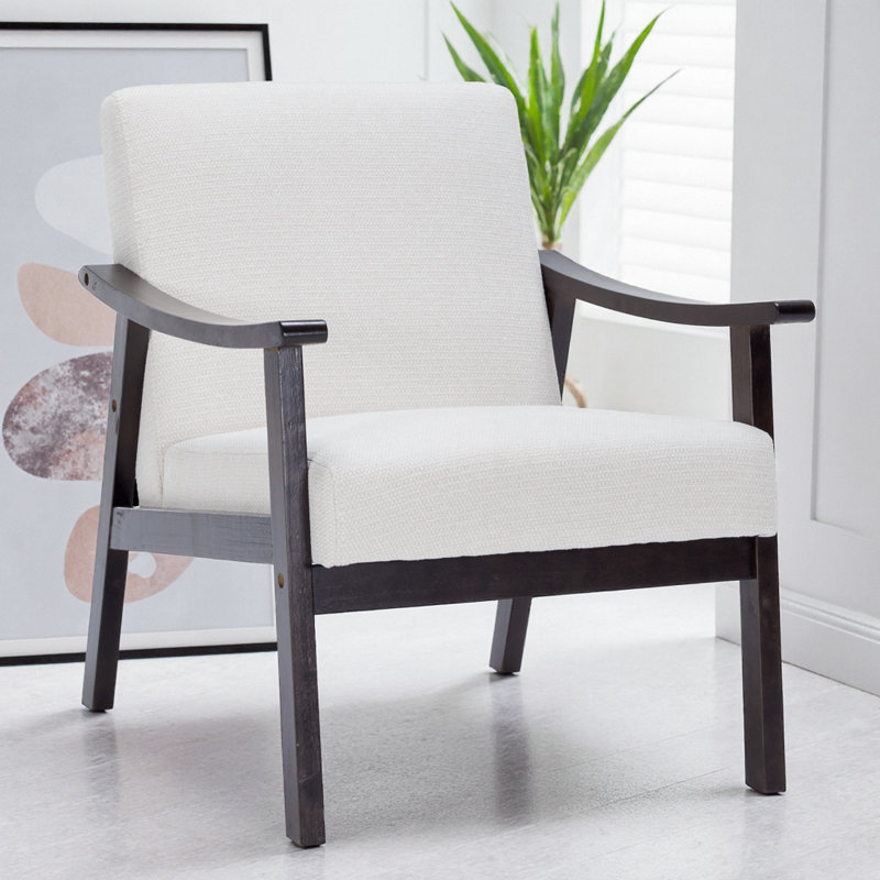 Fauteuil à dossier haut d'inspiration médiévale moderne, Blanc ancien