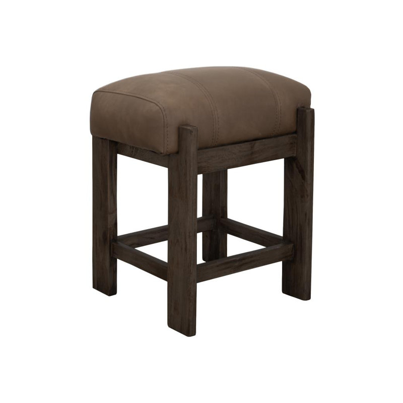 Tabouret décoratif, Brun chameau, Chêne foncé