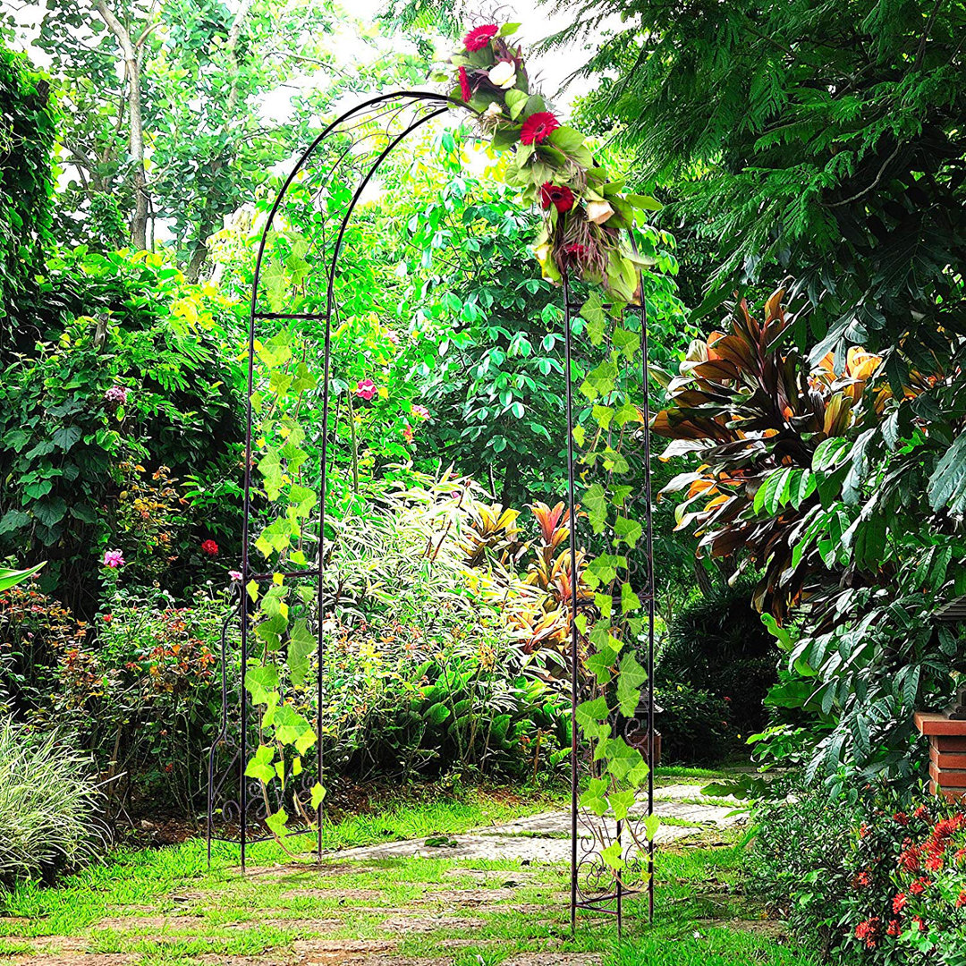 120cm W x 30cm D Metal Arbour in Black