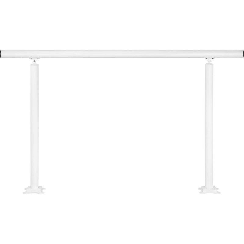 White Aluminum Adjustable Outdoor Stair Handrail for 0-5 Steps