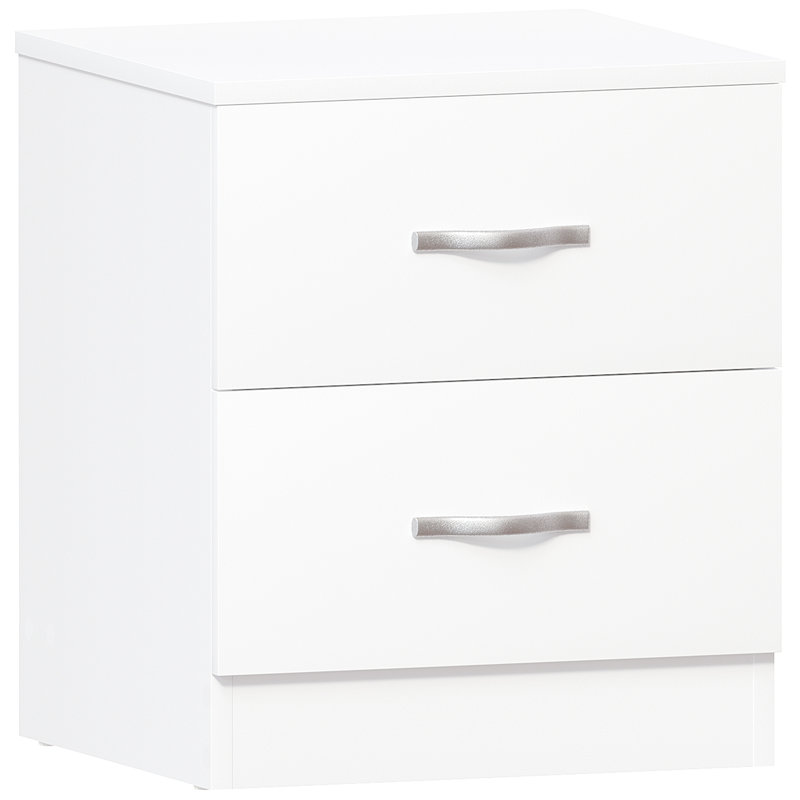 Maybery 2 Drawer Bedside Table, White