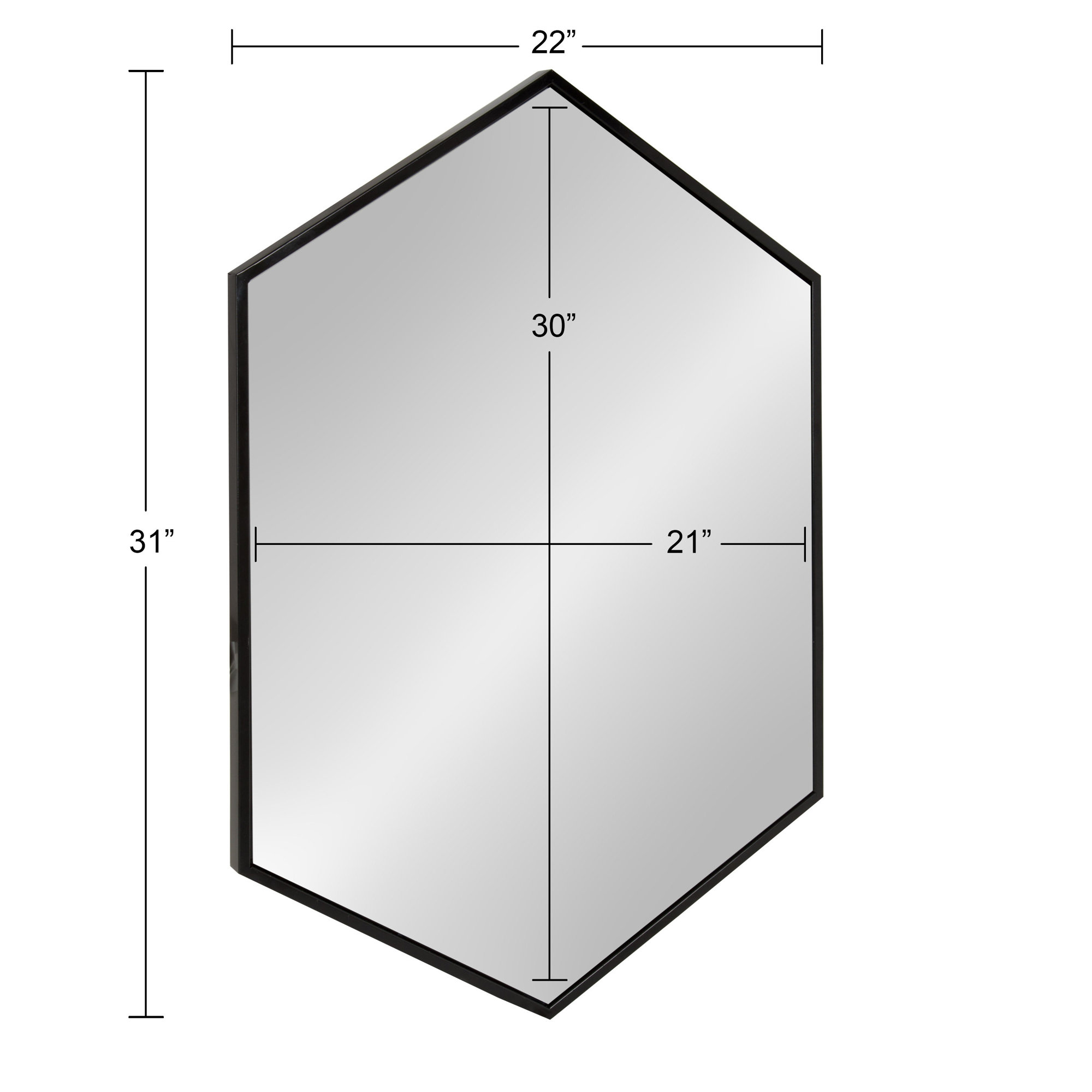 Breckler Metal Mirror, 31" x 22", Black